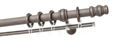 Карниз УЮТ Тренд двухрядный Серый тик тубус D28 Длина 250 см 28.02ТО.313Т.250