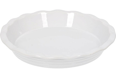 Форма Marmiton для запекания круглая с фигурным краем керамика белая 1,5 л 28*28*5 см 17361