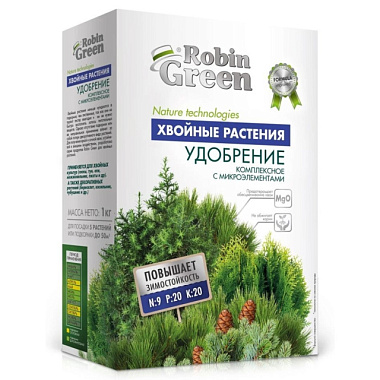 Удобрение Робин Грин Хвойное минеральное сухое с микроэлементами коробка 1 кг Of000100778