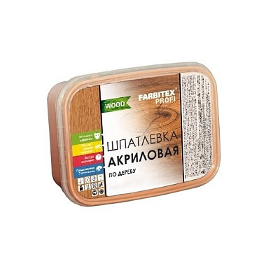 Шпатлевка Farbitex Профи Wood акриловая по дереву Белый 0,8 л
