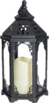 Фонарь Lucia Лучи света декоративный с св/диод свечой настол/подв пластик черный DL506