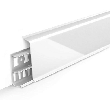 Плинтус Идеал Деконика напольный 70 мм Белый глянцевый 001-0 2,2 м Д-П70 001-0 БЕЛ-Г