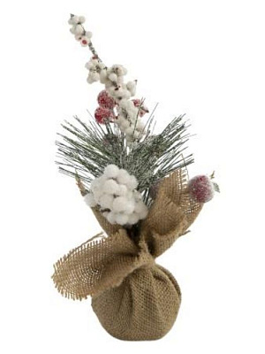 Новогоднее украшение Заснеженная веточка 24*10*8см 88864