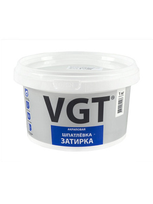 Шпатлевка-затирка VGT водостойкая акриловая белая 1 кг 18659