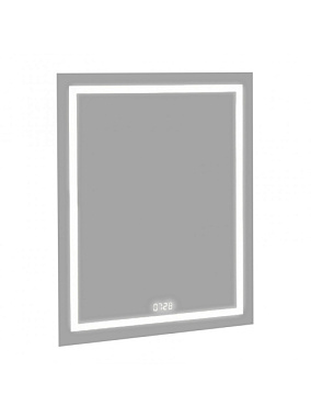 Зеркало LED Континент Верте с часами 600*800 мм