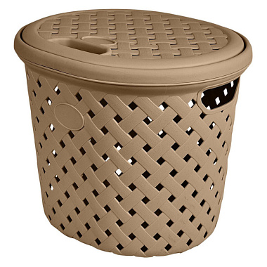 Корзина для белья Plast team Rattan шоколадный мокко 14 л PT408811015
