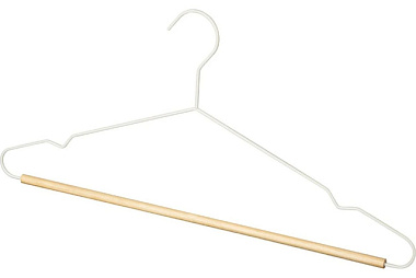 Вешалка-плечики Рыжий кот 42 см металл с деревянной перекладиной Винтаж 3 шт/уп белый 107894