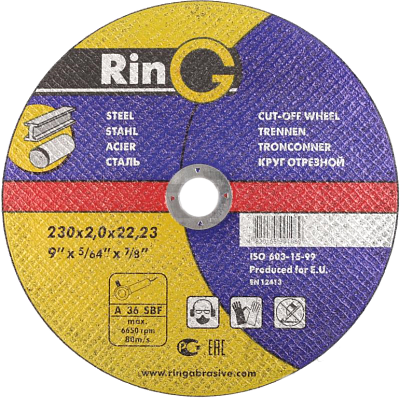 Круг RinG отрезной на бакелитовой связке 230*3*22 14А F24 00-00030236