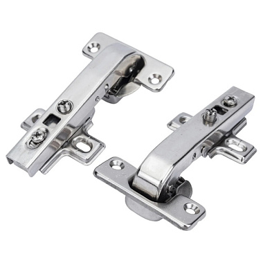 Петля мебельная Element click угловая с доводчиком 180° с ответной планкой белый цинк 2 шт