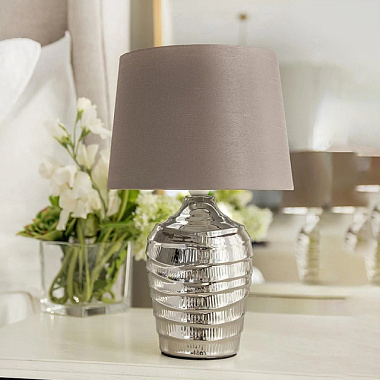Светильник Lucia Дукат настольный серебро/серый 40W E14 368