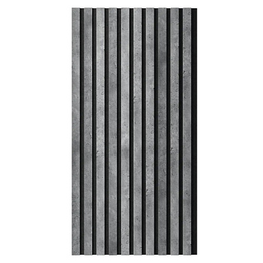 Панель Artiva гибкая акустическая черный войлок/рейки МДФ бетон 1200*600*9 мм/40*6 мм