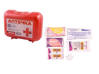 Аптечка Skyway автомобильная пластиковый футляр соответствует требованиям ГИБДД S06601001