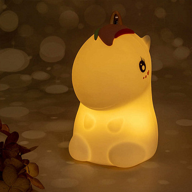 Ночник Lucia Мяшки-светяшки Единорожек силиконовый аккумуляторный управление хлопком 137