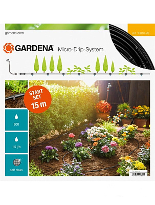 Шланг Gardena сочащийся с фиттингами для наземн.прокладки 4,6 мм*15 м 13010-20.000.00