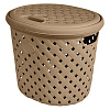 Корзина для белья Plast team Rattan шоколадный мокко 14 л PT408811015