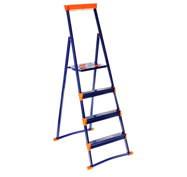 Стремянка Ника 4 ступени широкие металлические СМ4+