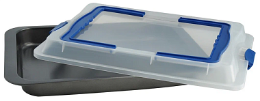 Противень Regent Inox глубокий с пластиковой крышкой 36,5*24,7*4,7 см 93-CS-EA-2-07