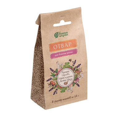 Отвар для блеска волос Банные Штучки Ромашка Крапива Мать-и-Мачеха Листья березы 8*1,5 гр 32522