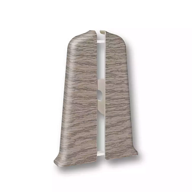 Заглушка Идеал Деконика для плинтуса 215 Дуб снежный 1 пара во флоупак 70 мм