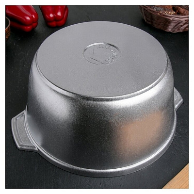 Кастрюля-жаровня Kukmara алюм литая стекл крышка 5,0л ж50