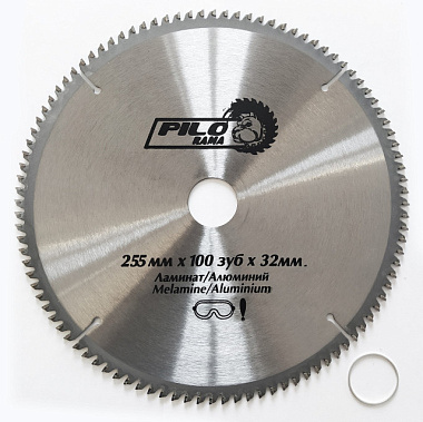 Диск Pilorama пильный по ламинату и алюминию 255 мм*100 зуб*32/30 мм 512510