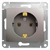 Розетка Schneider Electric Glossa с заземлением платина в рамку GSL001243
