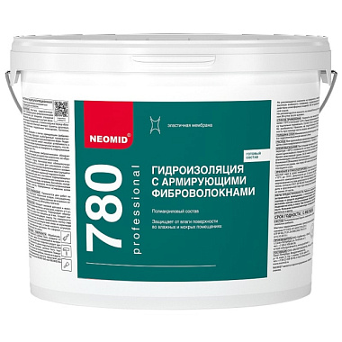 Гидроизоляция Neomid с армирующими фиброволокнами для влажных и мокрых помещений 1,3 кг