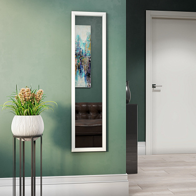 Зеркало Континент Ретта настенное белое 300*1200 мм Б199