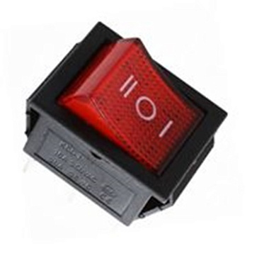 Выключатель Duwi  клав. красный с подсветкой 6 контактов 250В 15А ВКЛ-ВЫКЛ-ВКЛ RWB-509 SC-767 