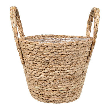 Кашпо плетеное Natural House Сафари с ручками натуральный Д215 Ш215 В190 Lishan-07 M