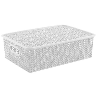 Корзинка Violet Вязь с крышкой белый 7,5 л 532106