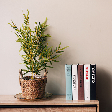 Кашпо плетеное Natural House Кения цилиндр с ручками натуральный Lishan-10 S