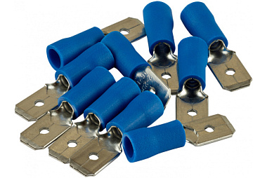 Разъём Duwi РпИп 2-5-0,8 плоский/папа виброуст.обжим сеч.пров. 1,5-2,5мм² синий 10шт./уп. 26705 8