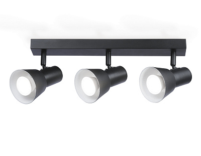 Светильник накладной Ambrella TA13122/3 BK/WH черный/белый GU10/3 max 12W 470*85*150
