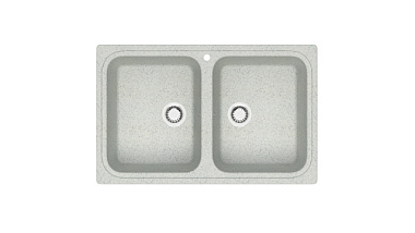 Мойка Aquadream каменная двухчашевая матовая светло-серый 780*500*195 20/Q10