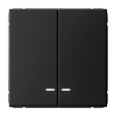 Выключатель Systeme Electric ArtGallery двухклавишный с подсвет сх 5а 10АХ механизм карбон GAL001053