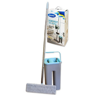 Комплект для уборки Антелла 6,5 л серый+голубой 28175