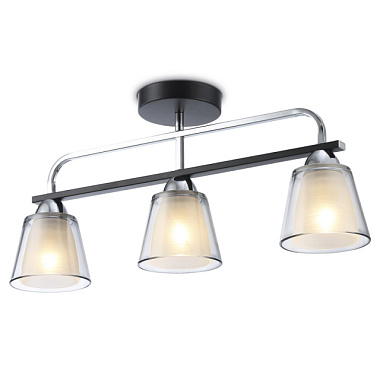 Люстра Ambrella TR303235/3 BK/CH/SM/FR черный/хром/дымчатый/белый матовый E27*3 max 60W 550*120*250*
