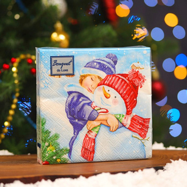 Салфетки Bouquet de Luxe Зимняя любовь бумажные 3-х слойные 24*24 см 25 шт 57868