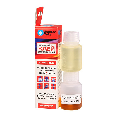 Клей MasterTeks ProfiMaster эпоксидный двухкомпонентный ускоренный 45 гр