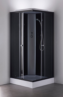 Душевая кабина Eva Gold T901BB-Q 90*90 см квадрат низк поддон тон.стекло черн стен черн мат проф 4к