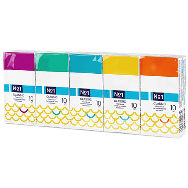 Платочки Bella №1 бумажные классик 2-х сл 10 шт