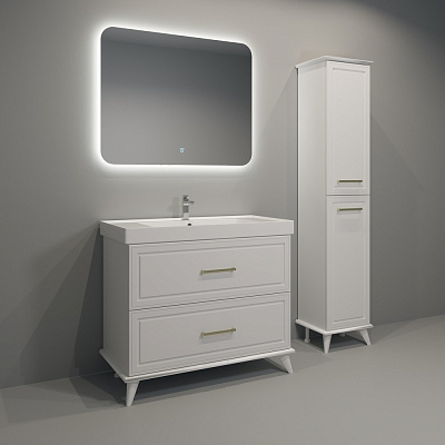 Тумба Eva Gold Michael 100 белый к умывальнику Грэмми 1000