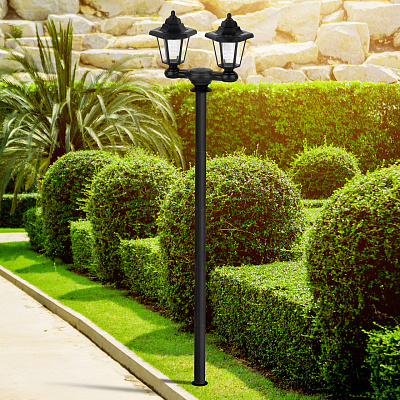 Фонарь садовый Эра на солнечной батарее пластик черный 150 см ERASV01-01