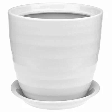 Горшок керамический Кольца белый d 25 см 204 (ас) 523382