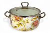 Кастрюля эмалированная Avsar Enamel Франция со стеклянной крышкой 2,1 л 1926