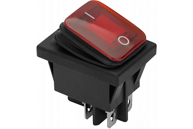 Выключатель Duwi клав. влагозащита с подсветкой 4 контакта 250В 16А ВКЛ-ВЫКЛ прямоуг.RWB-507 26845 1