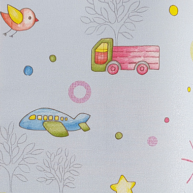 Обои Solo Happy Child Машинки на голубом фоне мотив винил на флизе 10*1,06 м 35013-3**