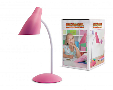 Лампа настольная Школьник S-230 розовая 40W E14