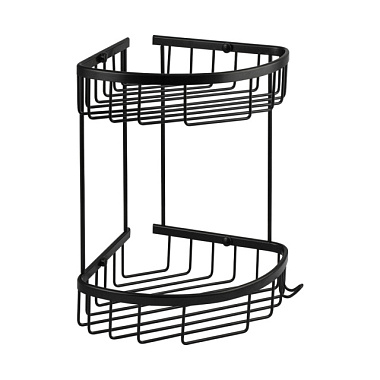Полочка Санакс Titan овальная двойная с креплением к стене чёрного цвета 76061